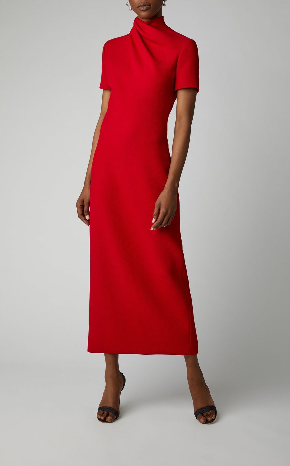 Elegant long short sleeve formal dress