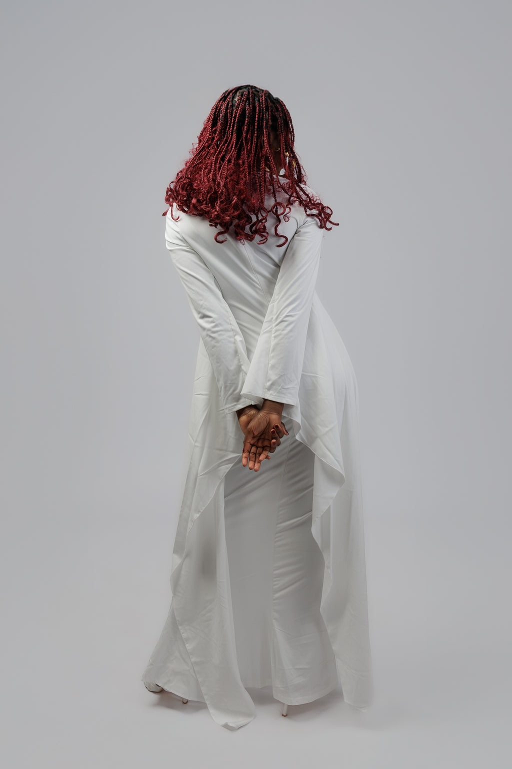 White side winged dress