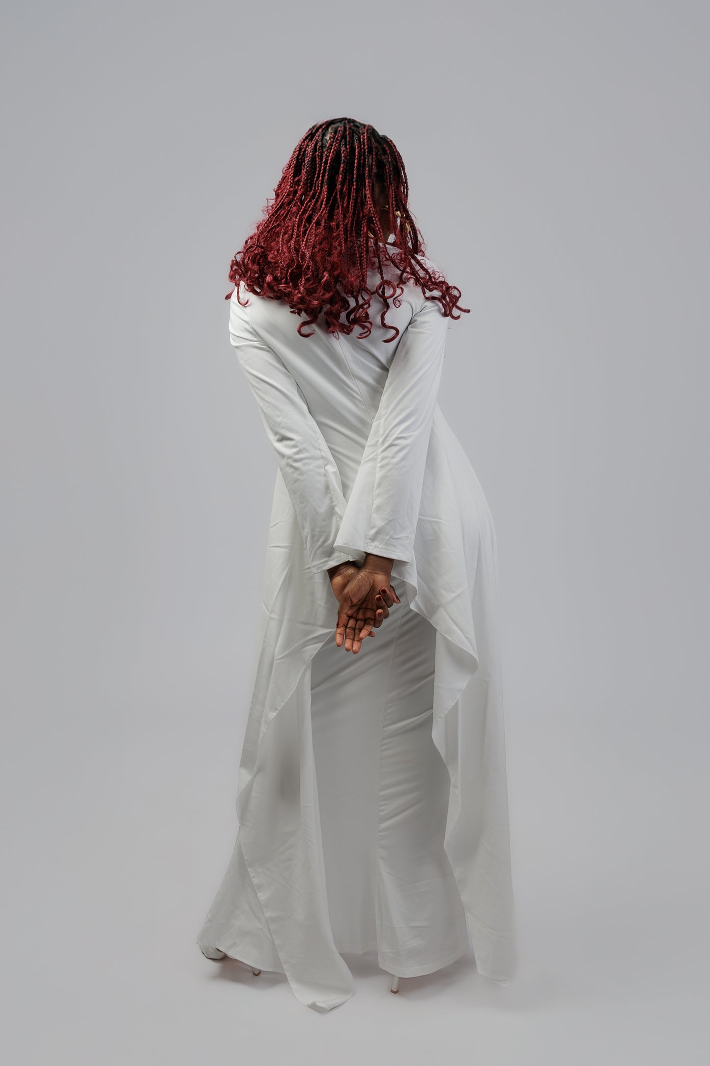 White side winged dress