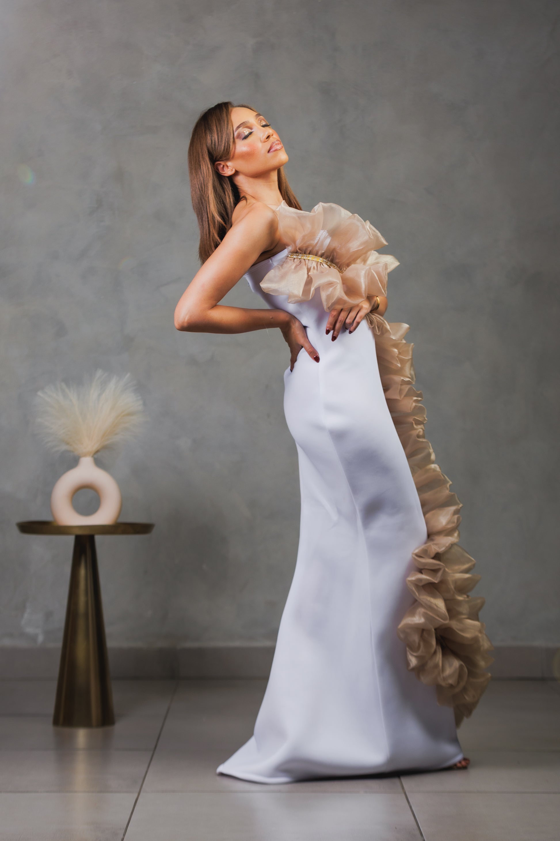 Elegant Ruffle Glam dress