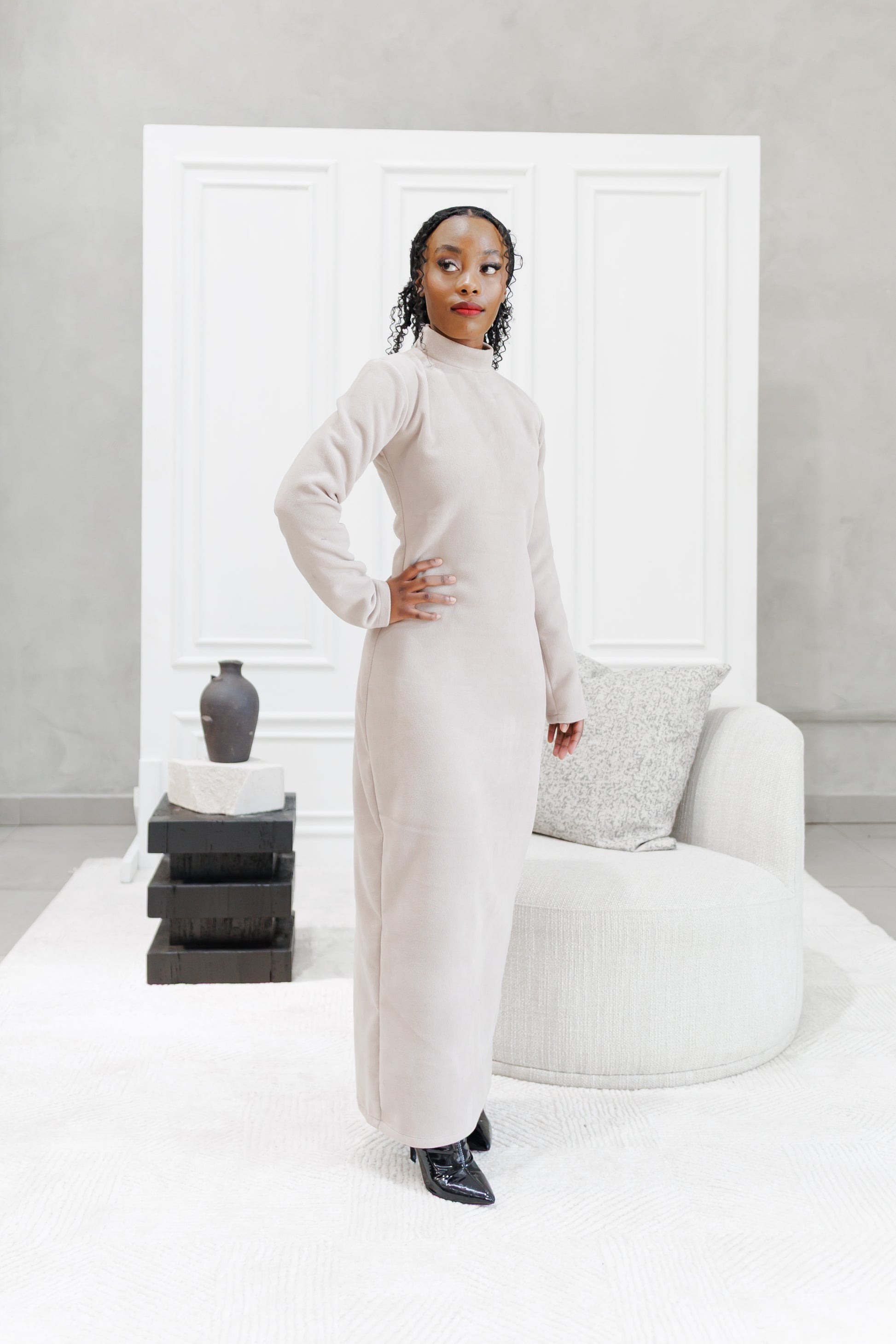 Stylish fleece dress only
