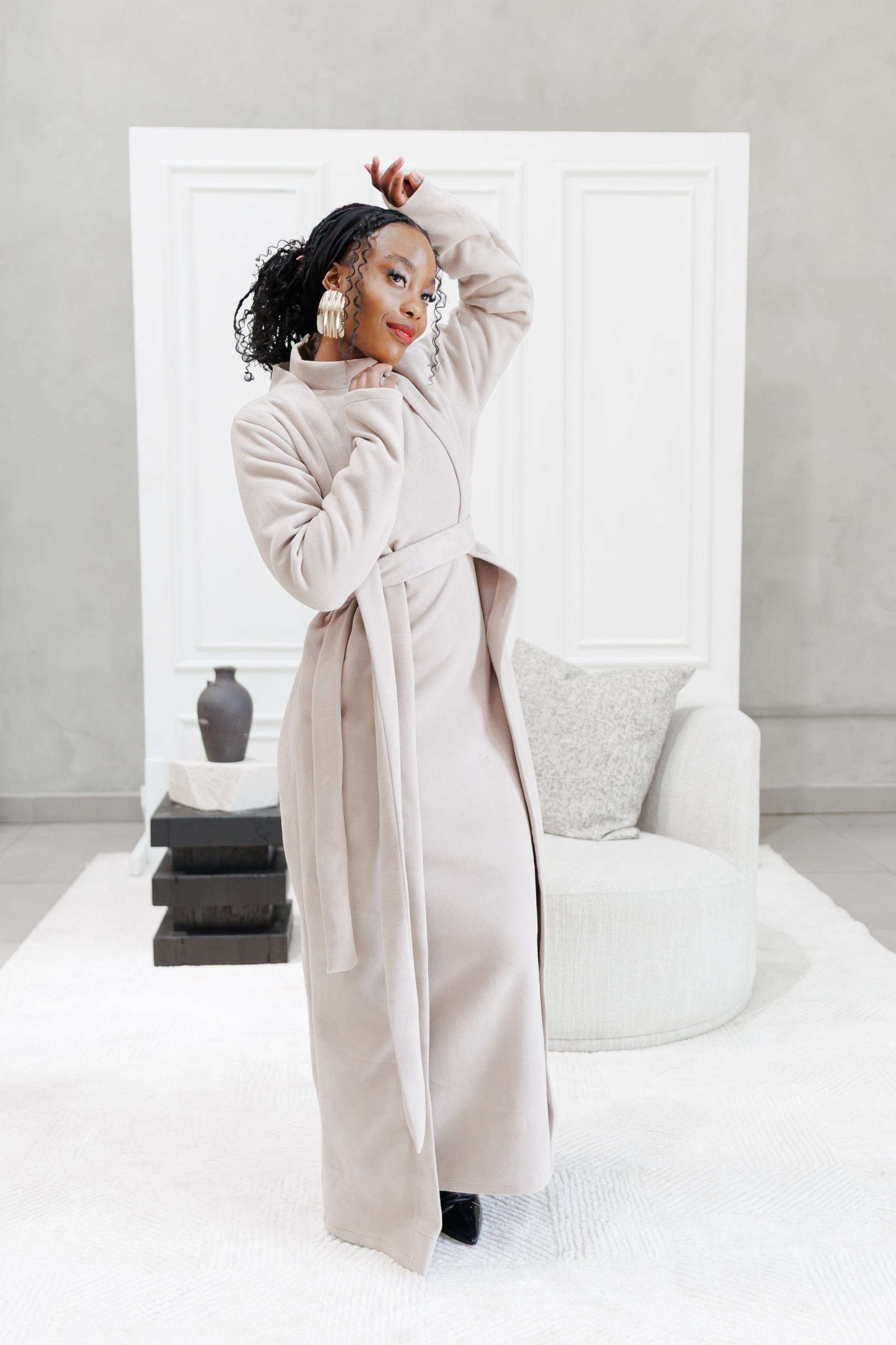 Stylish fleece Cardigan and dress set