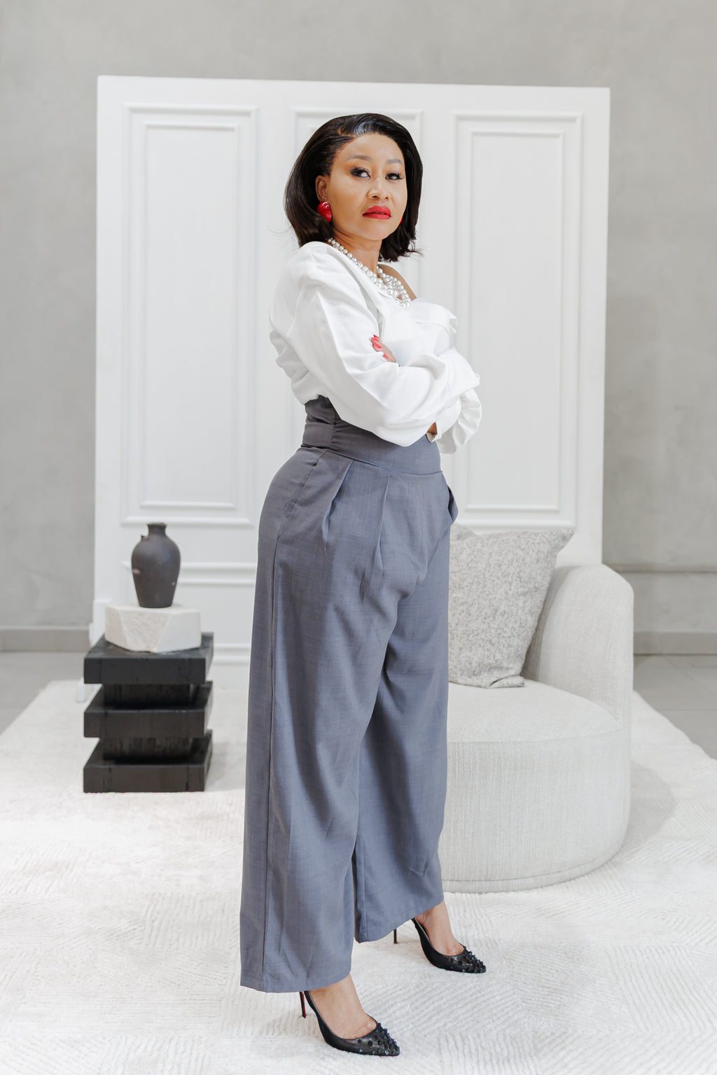 Stylish pleated top pants