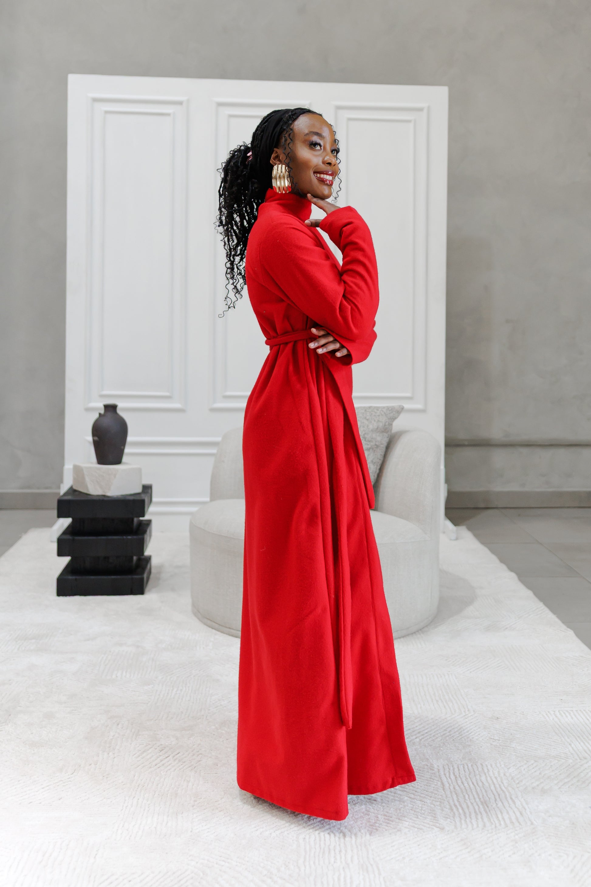 Stylish fleece Cardigan and dress set