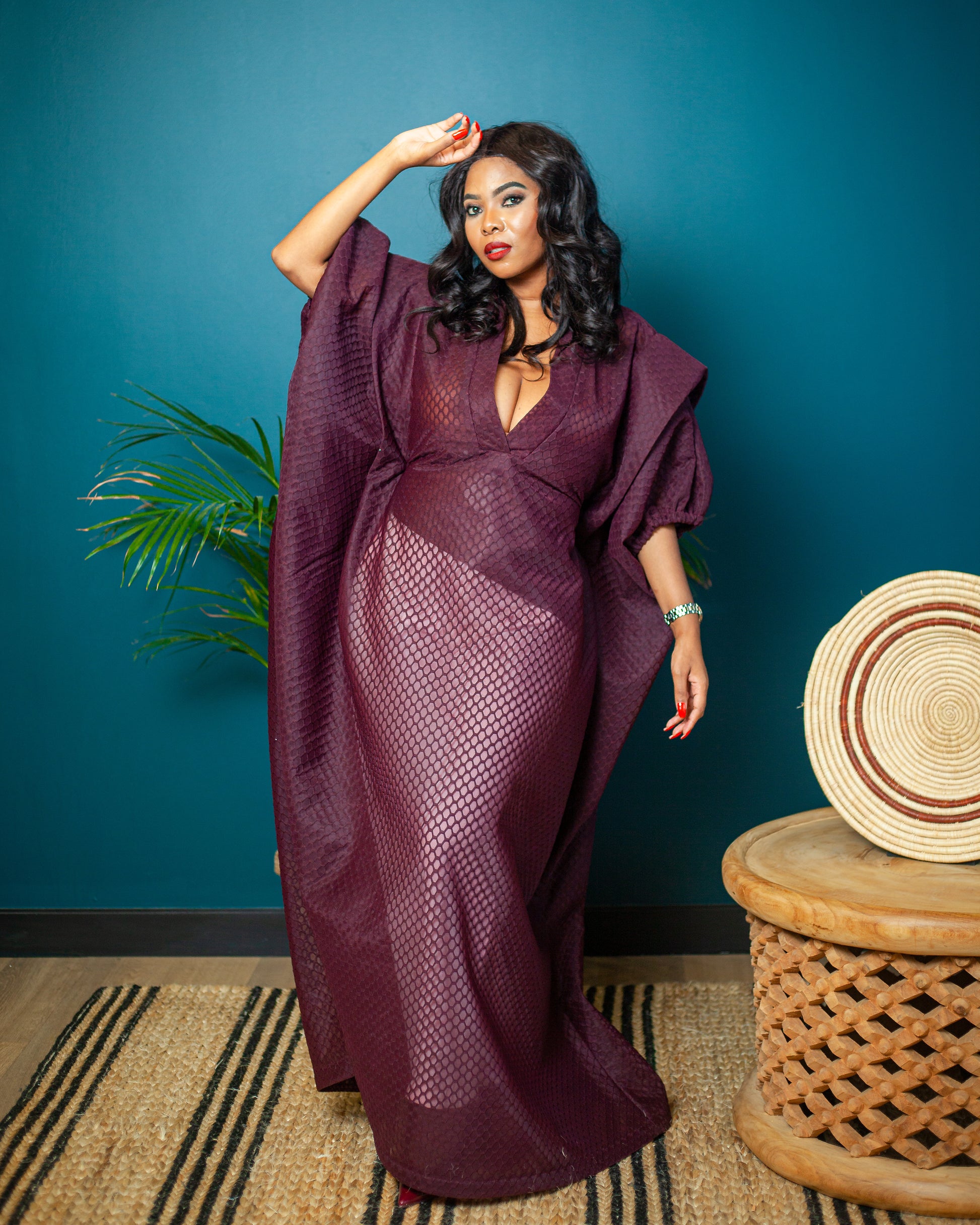 Textured see through Bubu dress