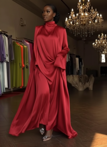 Long Sleeve Red Dress