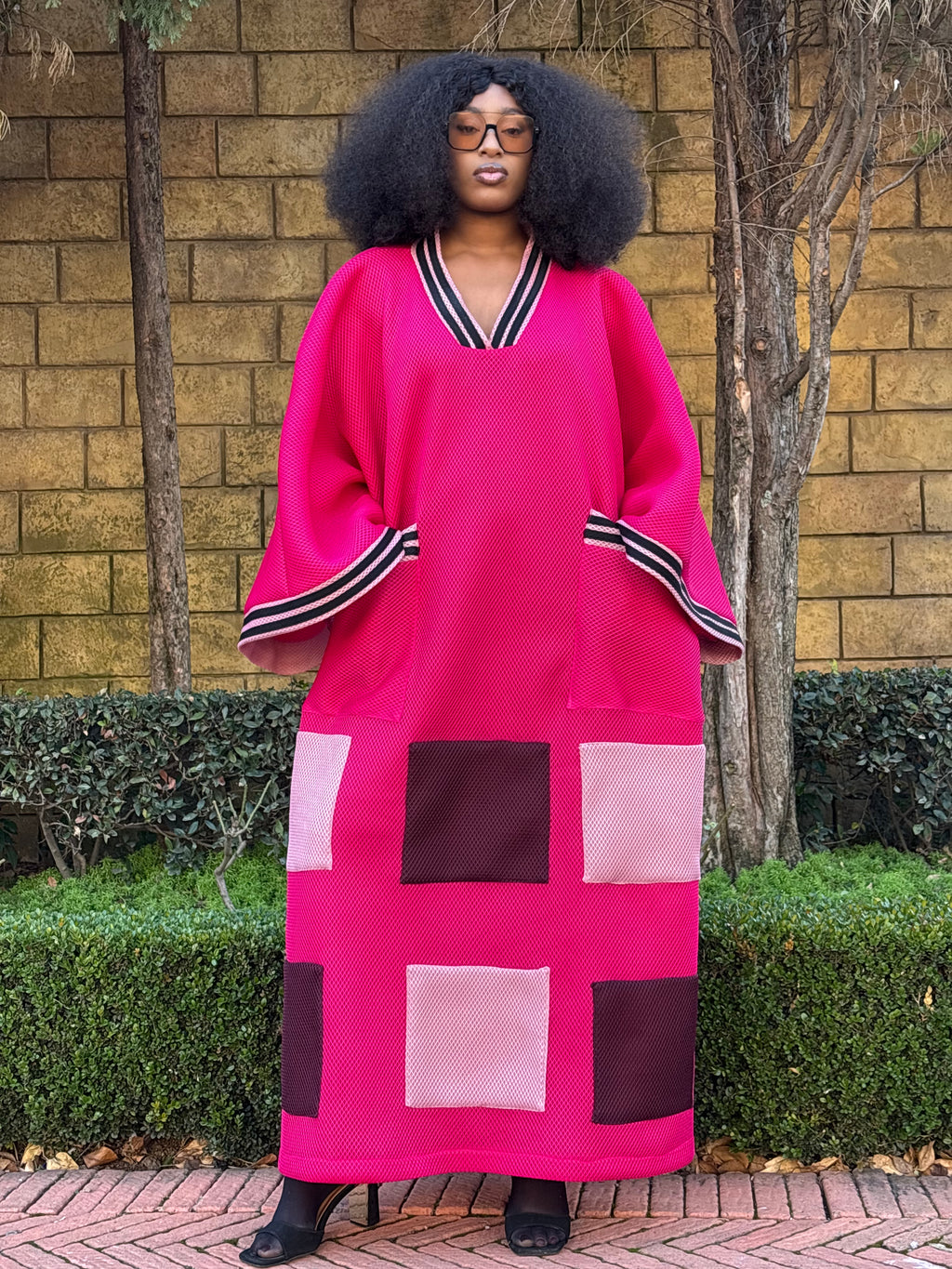 mesh patch dress