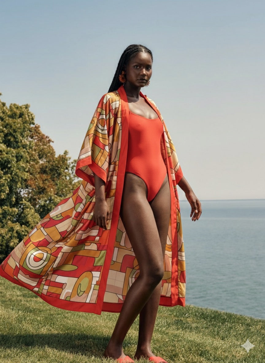 Red patterned Kaftin