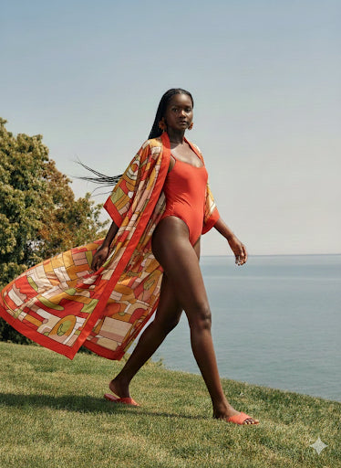 Red patterned Kaftin