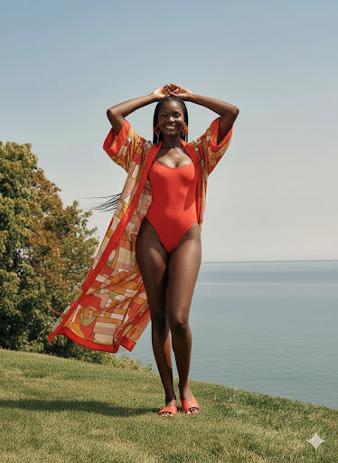 Red patterned Kaftin